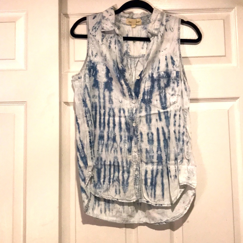 Distressed Denim Blouse